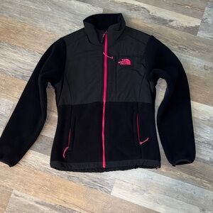 The North Face Black Fleece Jacket with Pink Details